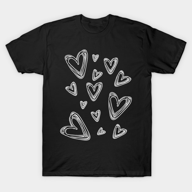 Lineart hearts for you T-Shirt by EmeraldWasp